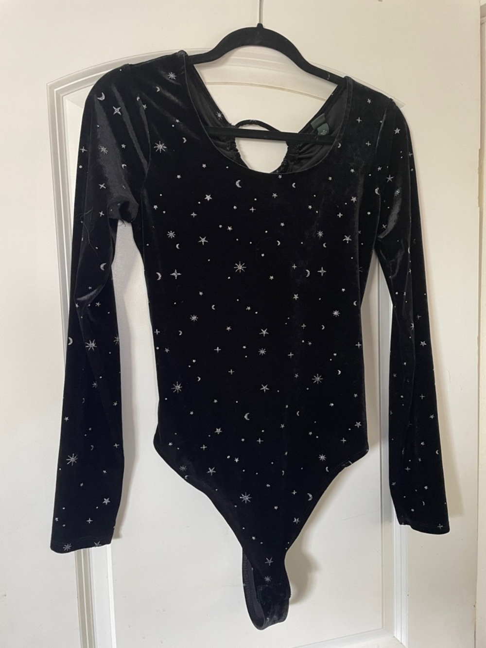 wild fable Black Velvet Star & Moon Long Sleeve Bodysuit